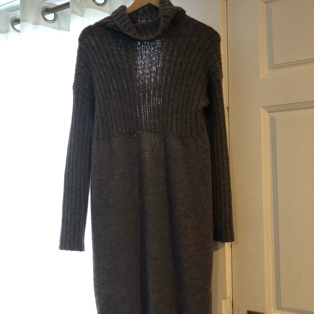 Knit wool brown sweater dress